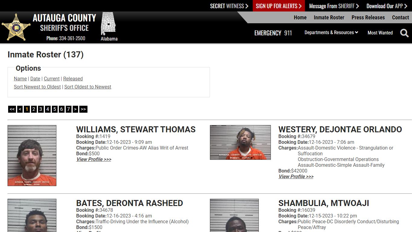 Inmate Roster - Current Inmates Booking Date Descending - Autauga ...